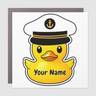 Personalized Cruise Duck Magnet Yellow Captain