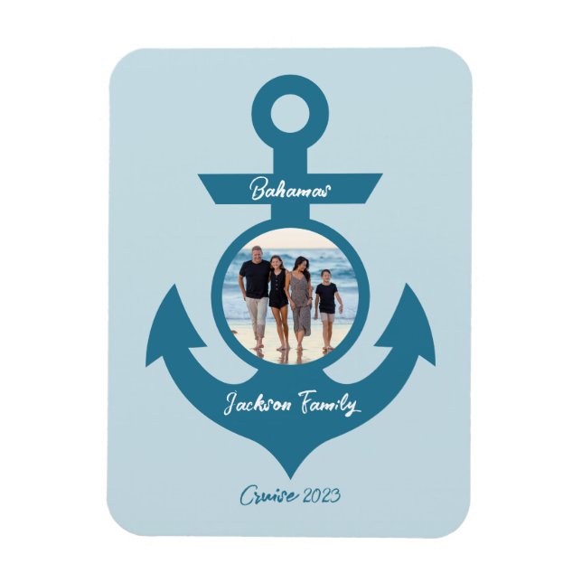 Personalized Cruise Family Trip with Your Photo Magnet (Vertical)