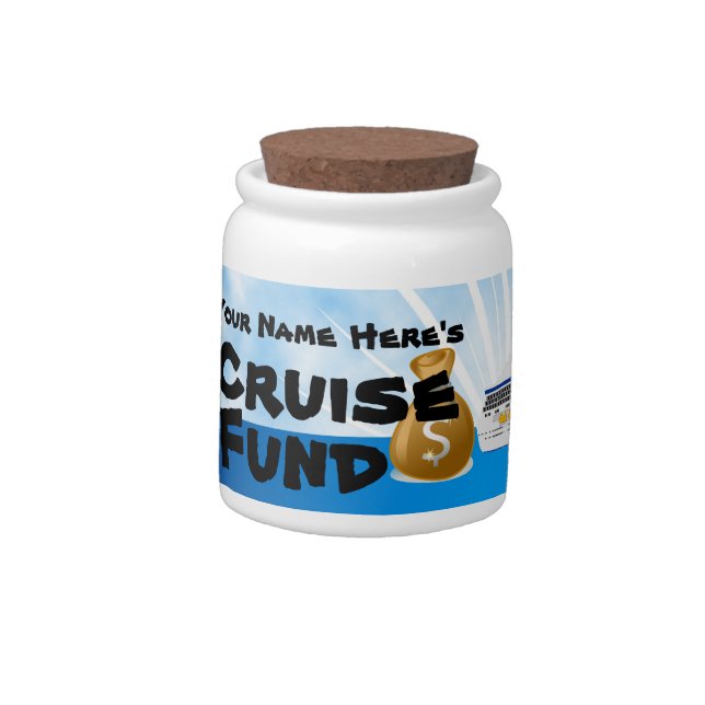 Personalized Cruise Fund Money Saving Bank Jar (Left)
