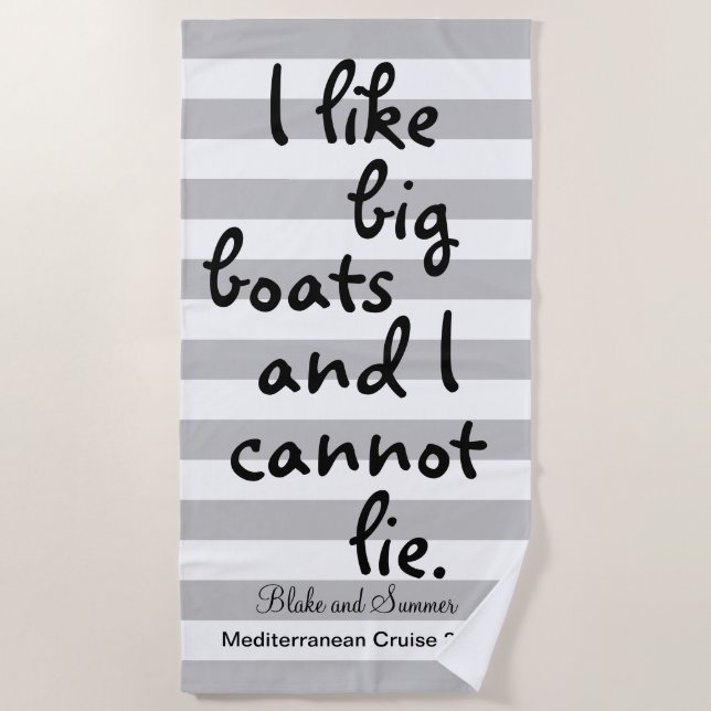 Personalized Cruise Quote Beach Towel (Front)