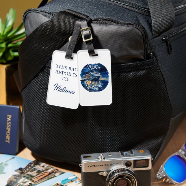 Personalized Cruise Ship Family Reunion  Luggage Tag (Front & Back)