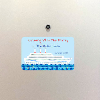 Personalized Cruise Ship Theme Door Marker Magnet by NightOwlsMenagerie at Zazzle