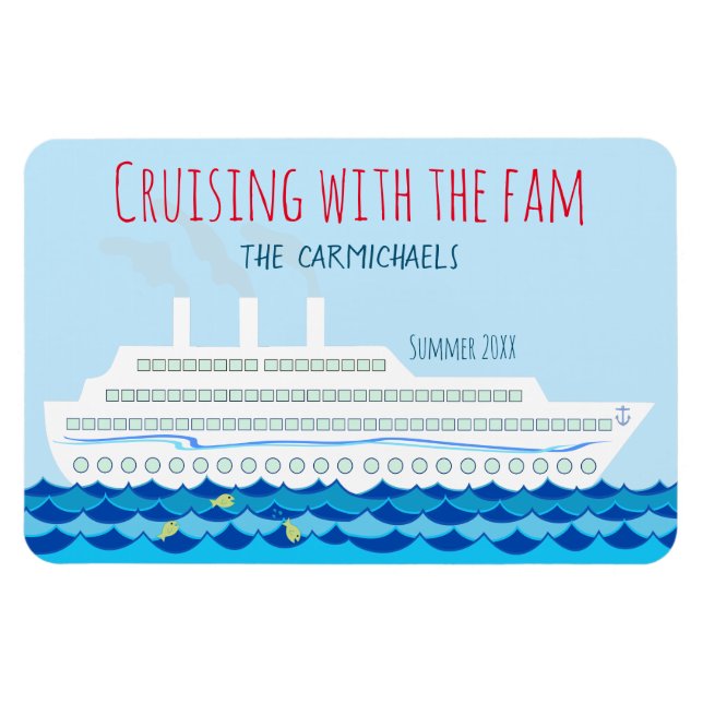 Personalized Cruise Ship Themed Magnet (Horizontal)