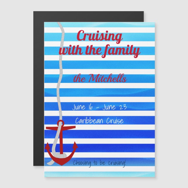 Personalized Cruise With Family  Door Magnet (Front/Back)