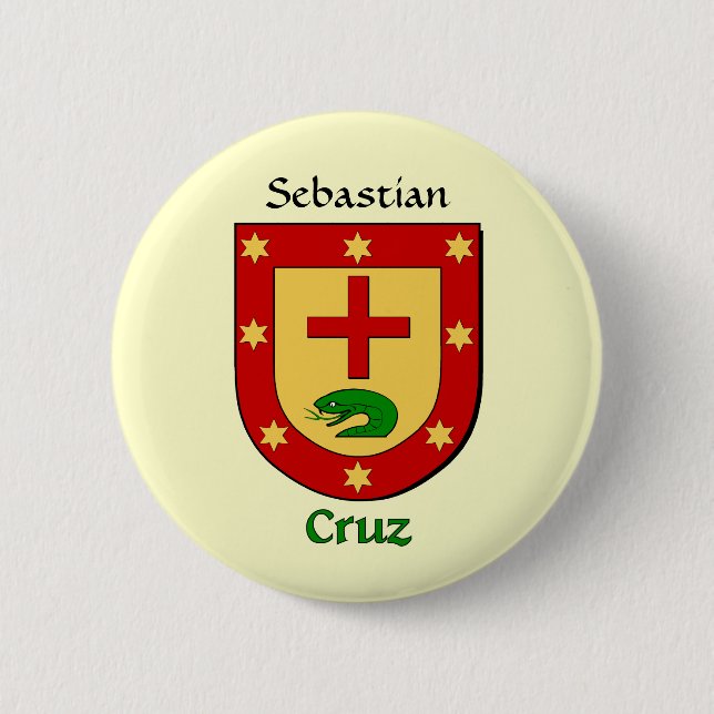 Personalized Cruz Historical Shield Button (Front)