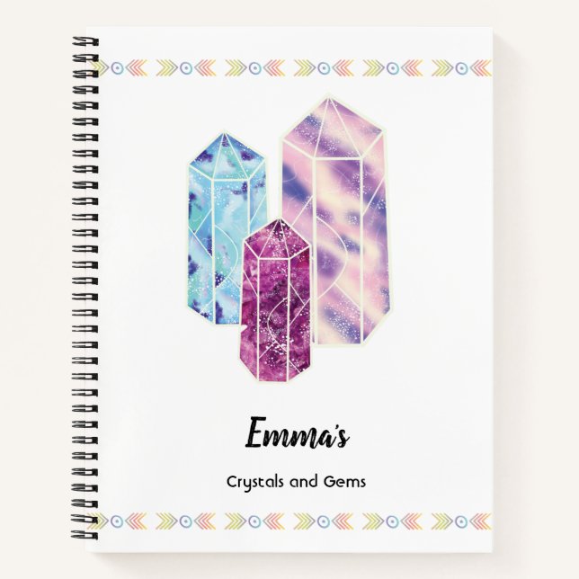 Personalized Crystals and Gems Log Book (Front)