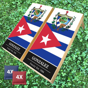 Personalized Cuba & Cuban Flag / Family fun Cornhole Set