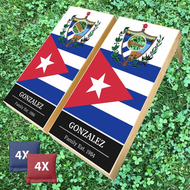 Personalized Cuba & Cuban Flag / Family fun Cornhole Set (Creator Uploaded)