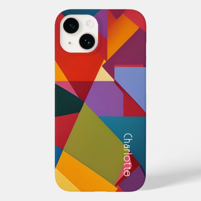 Personalized Cubism Design Pattern Text Template Case-Mate iPhone Case (Back)