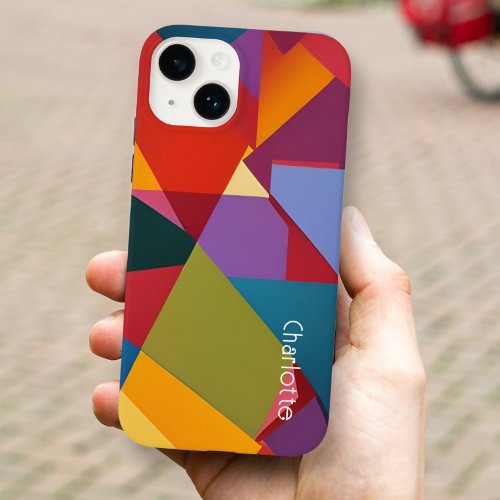 Personalized Cubism Design Pattern Text Template Case_Mate iPhone 14 Case