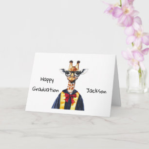 Personalized Cufe Giraffe Graduation Card