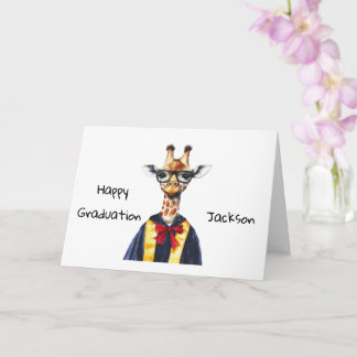Personalized Cufe Giraffe Graduation Card