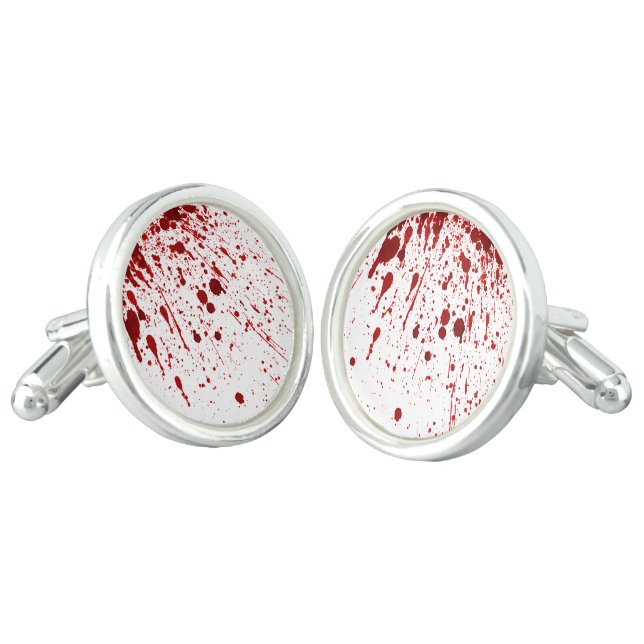 Personalized Cuff Links Blood Splatter Vampire Got (Angled)