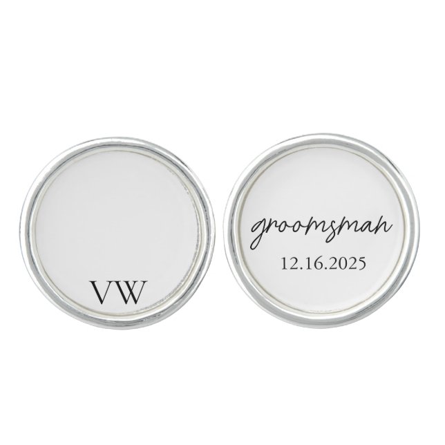 Personalized Cufflinks, Groomsmen Gifts, Custom En Cufflinks (Front)