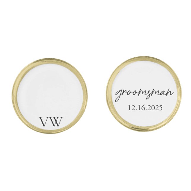 Personalized Cufflinks, Groomsmen Gifts, Custom En Cufflinks (Front)