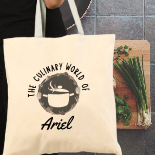 Personalized Culinary World Chef Cook Foodie Gift Tote Bag (Shop now and savour the joy of personalized cooking style!)