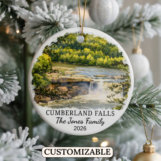 Personalized Cumberland Falls State Park, Kentucky Ceramic Ornament (Creator Uploaded)