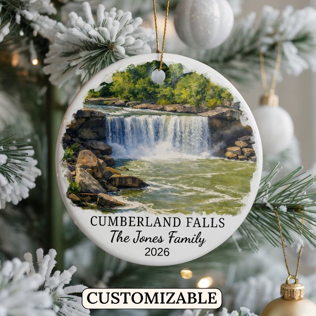 Personalized Cumberland Falls State Park, Kentucky Ceramic Ornament (Creator Uploaded)