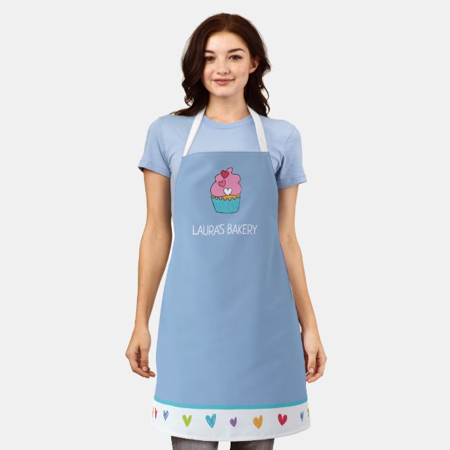 Personalized Cupcake Apron for Women (Worn)