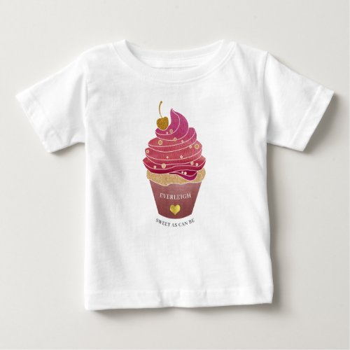 Personalized Cupcake Baby T_Shirt