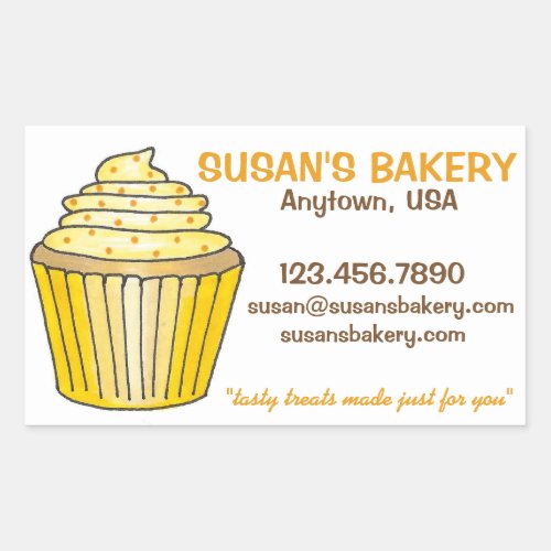 Personalized Cupcake Bakery Baked By Stickers