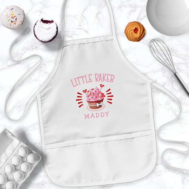 Personalized Cupcake Baking Little Baker Kids' Apron (Creator Uploaded)