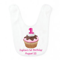 Personalized Cupcake Birthday Bib Personalized Cupcake Birthday Bib