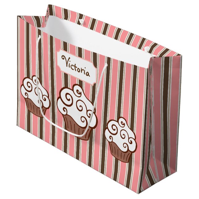 Personalized Cupcake Gift Bag (Front Angled)
