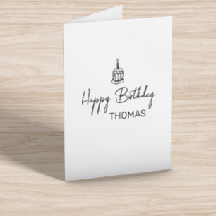 Personalized Cupcake Happy Birthday Minimalistic Card