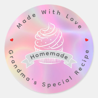 Personalized Cupcake Homemade Made With Love Classic Round Sticker