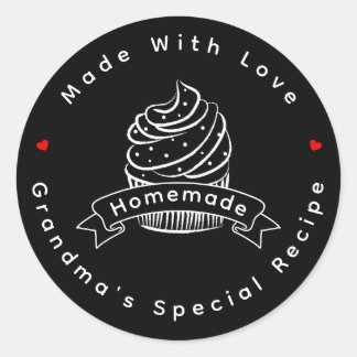 Personalized Cupcake Homemade Made With Love Classic Round Sticker