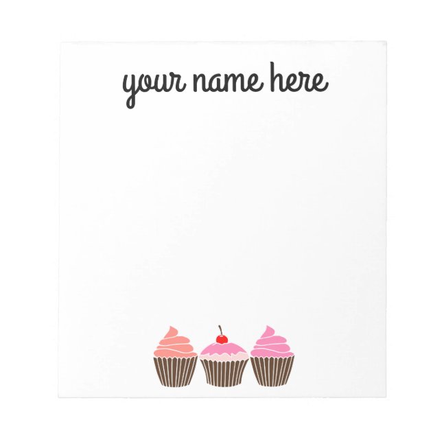 Personalized Cupcake Notepad (Front)