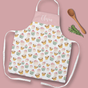 Personalized Cupcake pattern Apron