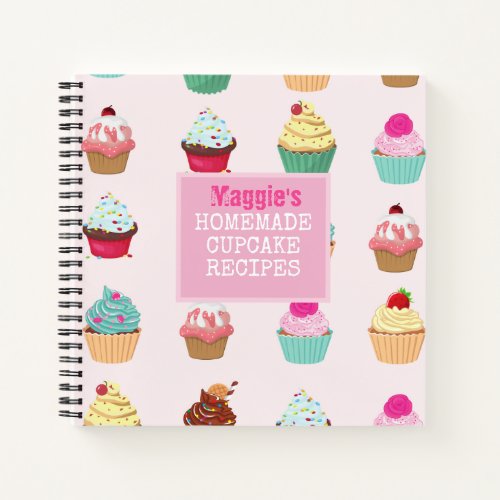 Personalized Cupcake Recipe Hardcover Journal