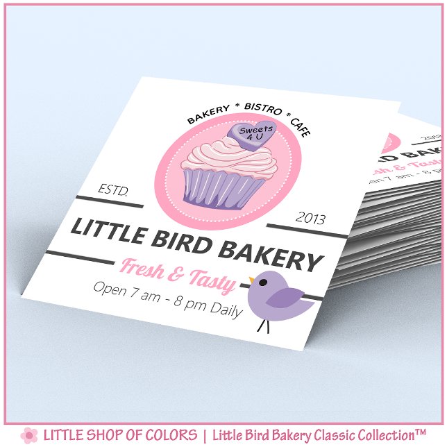 Personalized Cupcake Square Bakery Business Card (Creator Uploaded)