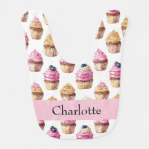 Personalized Cupcake Watercolor for Girl