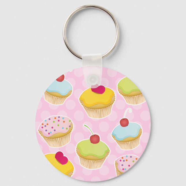 Personalized Cupcakes Keychain (Front)