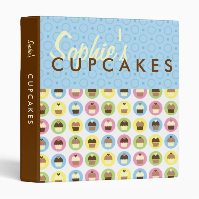Personalized Cupcakes Recipie Binder (Front/Spine)