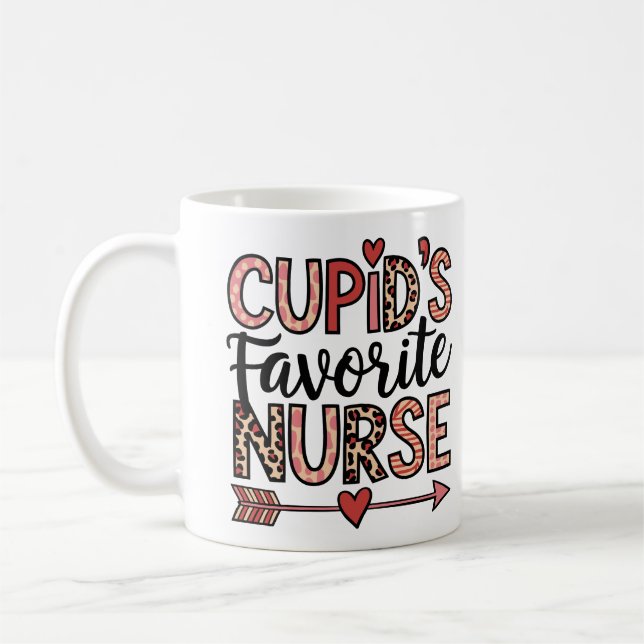 Personalized Cupid's Favorite Nurse Mug (Left)