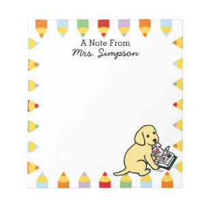 Personalized Curious Yellow Labrador Notepads