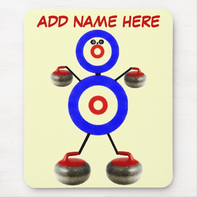 Personalized Curling Cartoon Mouse Pad (Front)