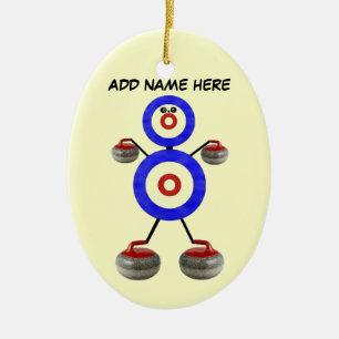 Personalized Curling Star Ceramic Ornament