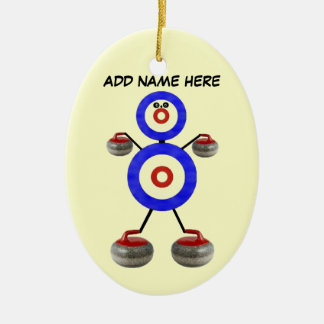 Personalized Curling Star Ceramic Ornament