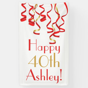 Personalized Curly Ribbons Birthday Banner