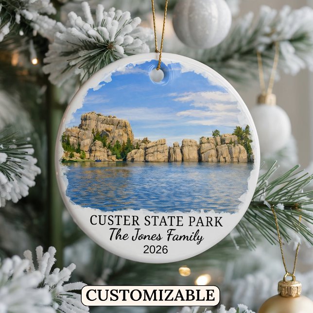 Personalized Custer State Park Custom South Dakota Ceramic Ornament (Creator Uploaded)