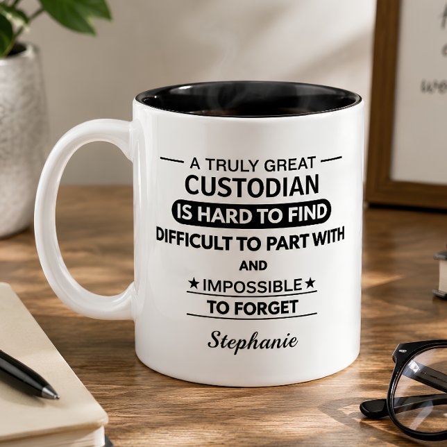 Personalized Custodian Farewell Two-Tone Coffee Mug (Creator Uploaded)