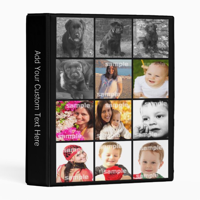 Personalized Custom 12 Photo Collage Mini Binder (Front/Spine)