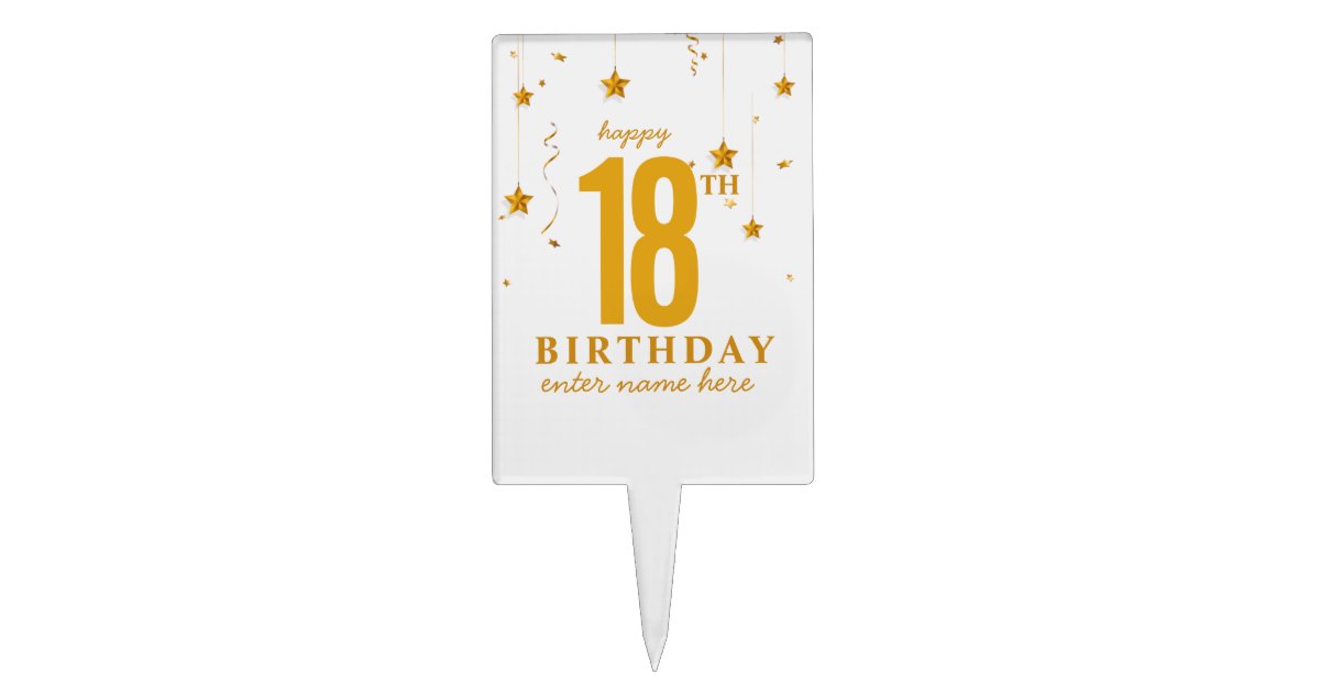 Personalized custom 18th birthday cake topper | Zazzle