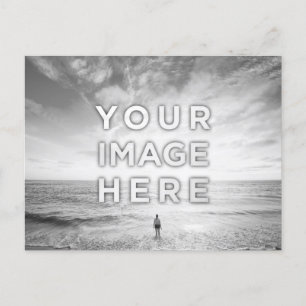 Personalized Custom 2 Photo Black And White Postcard