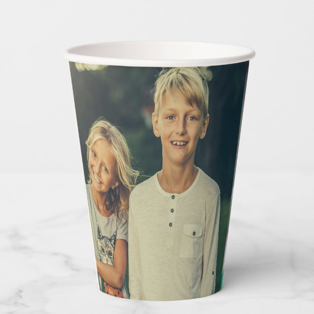 Personalized Custom 2 Photo Double Sided Paper Cups (Front)